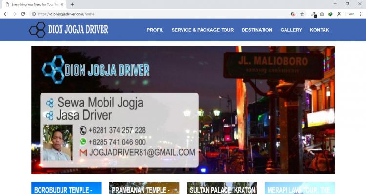 Dion Jogja Driver, Jasa Pembuatan Website Jogja, Jasa Buat Website Jogja
