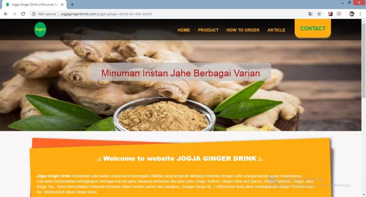 Jogja Ginger Drink, Jasa Pembuatan Website Jogja, Jasa Buat Website Jogja