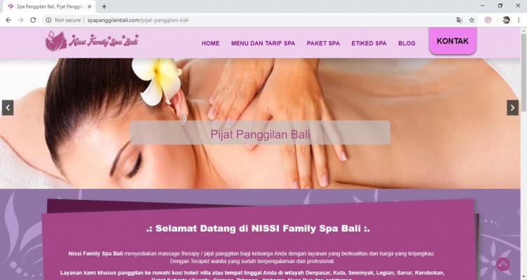 Nissi Family Spa Bali, Jasa Pembuatan Website Jogja, Jasa Buat Website Jogja