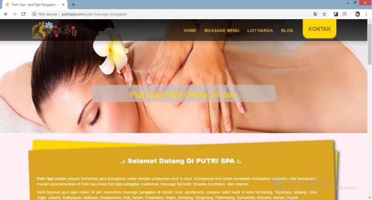 Putri Spa , Jasa Pembuatan Website Jogja, Jasa Buat Website Jogja