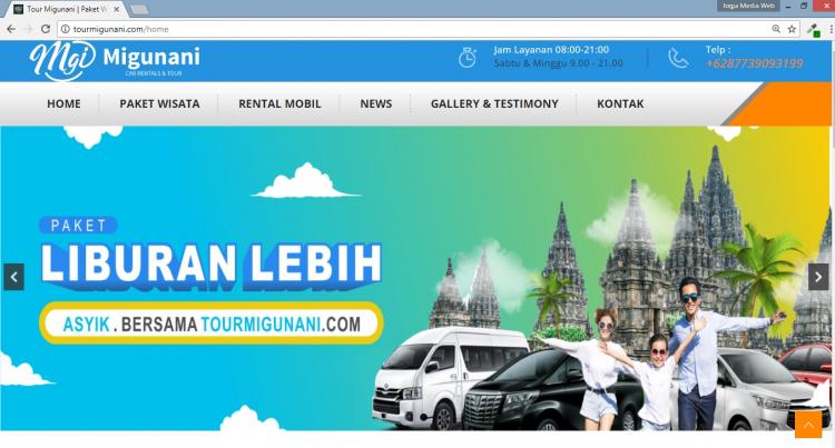 Tour Migunani, Jasa Pembuatan Website Jogja, Jasa Buat Website Jogja